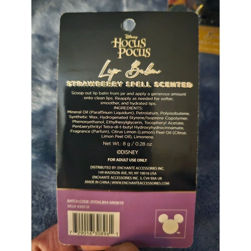Disney's Hocus Pocus Sanderson Sisters Lip Balm Black Cauldron Halloween 3 pack